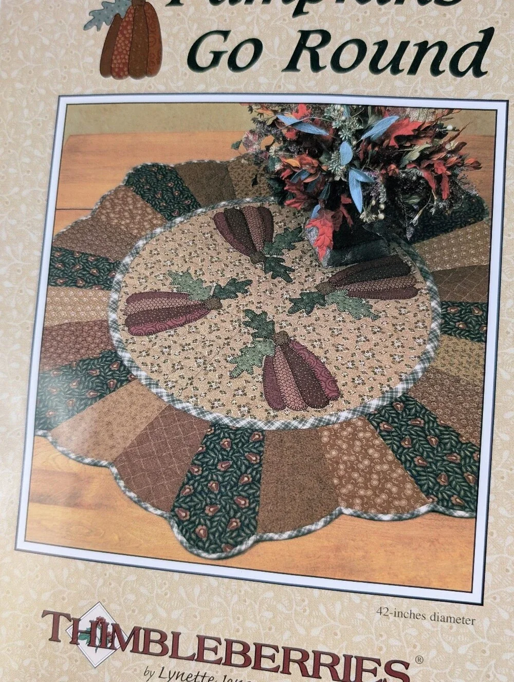 Thimbleberries Pumpkins Go Round Table Topper Quilt Kit NEW Primitive Sewing DIY